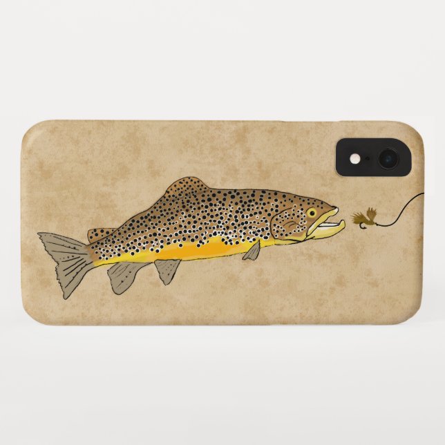Fischen von Brauner Forelle Case-Mate iPhone Hülle (Rückseite (Horizontal))