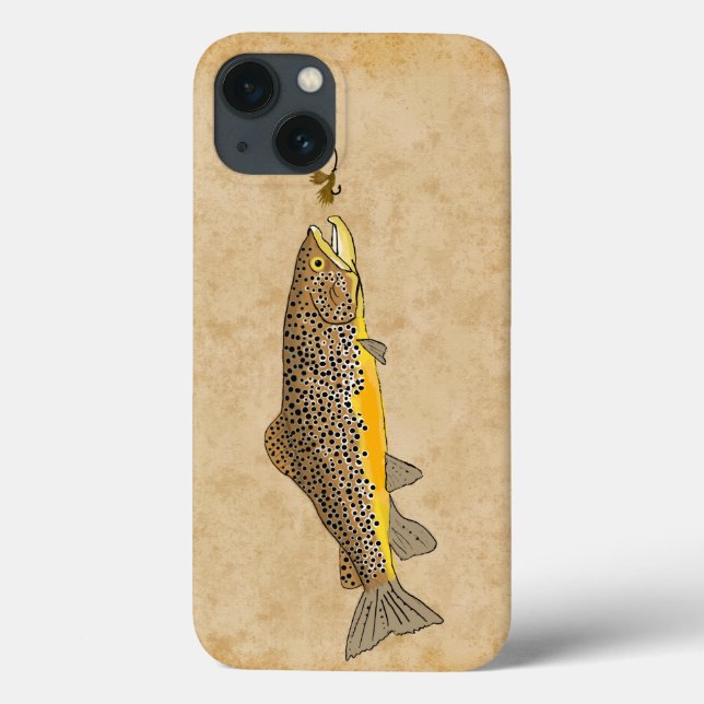 Fischen von Brauner Forelle Case-Mate iPhone Hülle (Rückseite)
