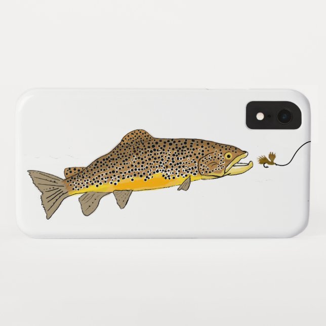 Fischen von Brauner Forelle Case-Mate iPhone Hülle (Rückseite (Horizontal))