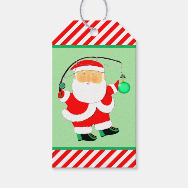 Fischen Weihnachtsfeiertage Geschenktasten Geschenkanhänger (Vorderseite)