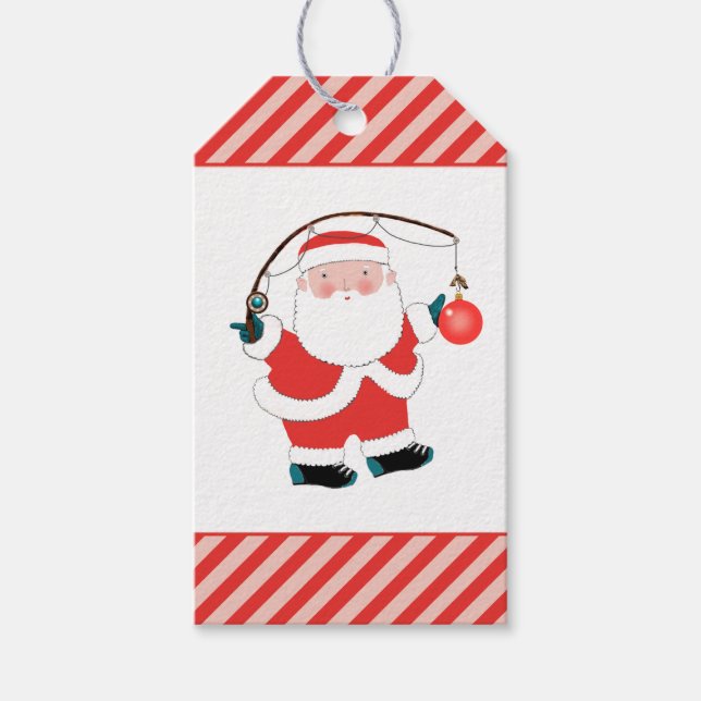 Fischen Weihnachtsfeiertage Geschenktasten Geschenkanhänger (Vorderseite)