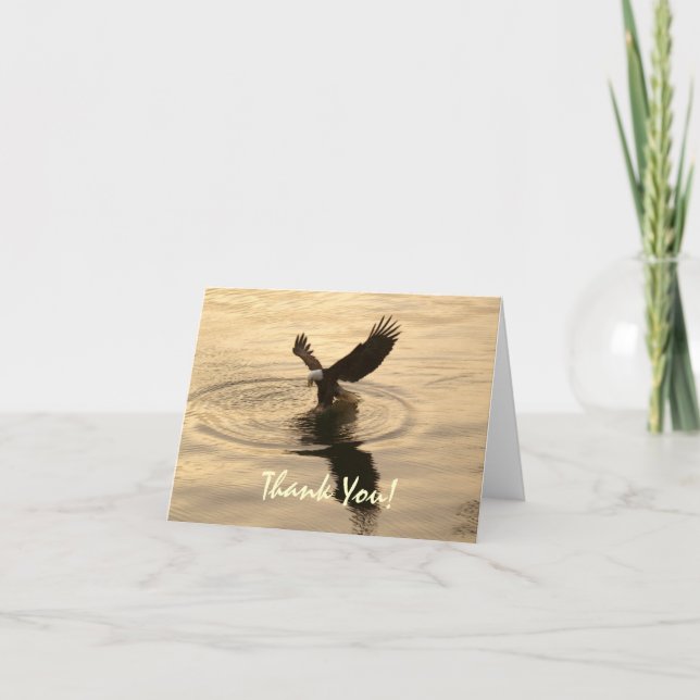 Fischen-Weißkopfseeadler an der Dämmerung danken Dankeskarte (Vorderseite)