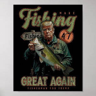 Fischen wieder großartig Funny B Fischen Donald Poster