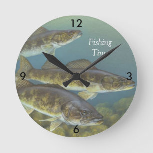 "Fischen-Zeit" mit Malerei der Hornhautflecke Pike Runde Wanduhr