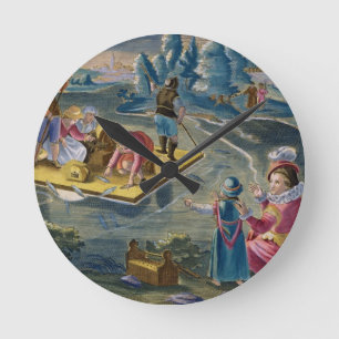 Fischend auf einem See nachts, überziehen Sie 101 Runde Wanduhr