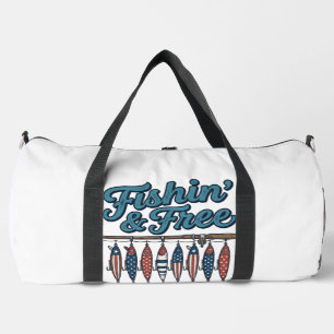 Fischend & Frei Patriotischer Angelköder Vintage Duffle Bag