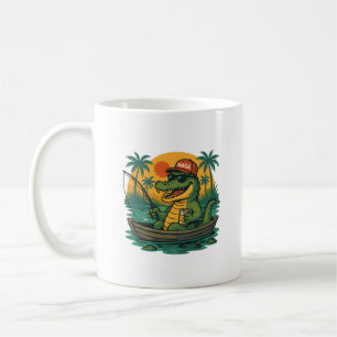 Fischender Alligator – MAGA Hut Florida Meme Kaffeetasse