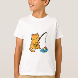 Fischender Kater - T-Shirt