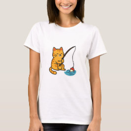 Fischender Kater - T-Shirt