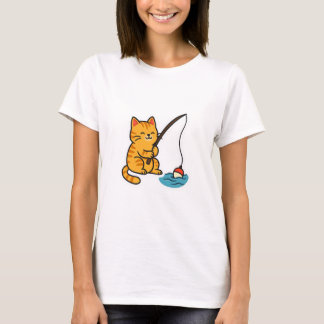 Fischender Kater - T-Shirt