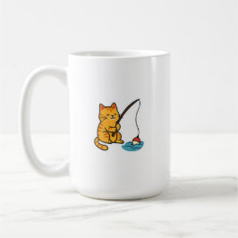 Fischender Katzenbecher Kaffeetasse