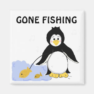 Fischender Pinguin Magnet