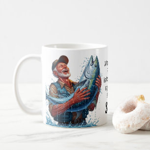 Fischender Vater fängt Fische Kaffeetasse