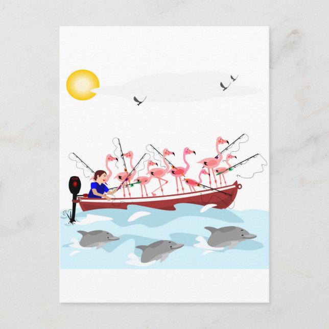 Fischenflamingos Postkarte (Vorderseite)