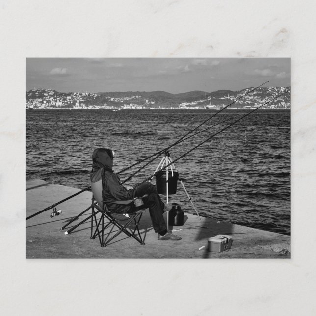Fischer am Bosporus in Istanbul Postkarte (Vorderseite)