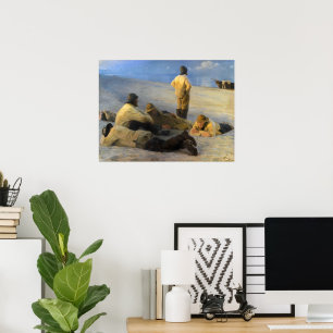 Fischer am Skagen Beach von Peder Severin Kroyer Poster