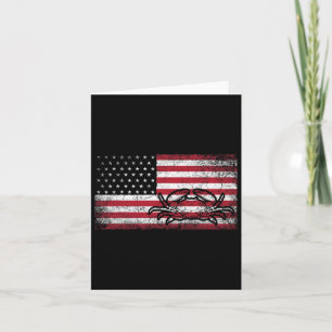 Fischer Amerikanische Flagge 4. Juli T-Shirt Krabb Karte
