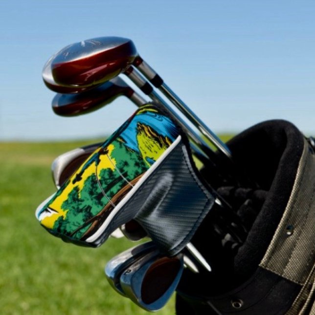 Fischer an der Riverbank Golf Headcover (Fisherman on Riverbank Golf Head Cover Golfer Gift Accessory)