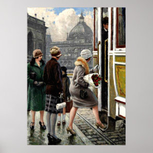 Fischer - An der Tramhaltestelle Poster