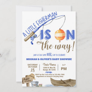 Fischer / Angeljunge - lustige Babyparty mit Angel Einladung