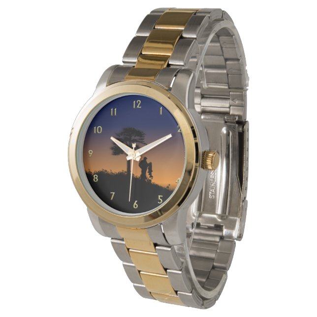 Fischer bei Dusk Gold Numbers Armbanduhr (Schrägansicht)