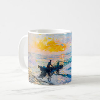 Fischer bei Sonnenuntergang - impressionistische K Kaffeetasse