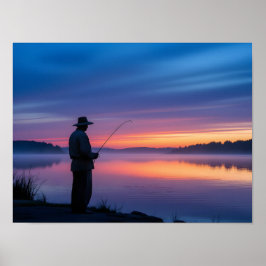Fischer bei Sunset Poster