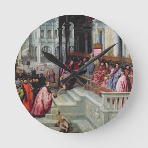 Fischer, der dem Doge von Venedig den Ring gibt Runde Wanduhr