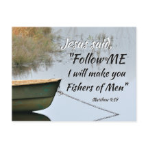 Fischer der Men Scripture Postcard