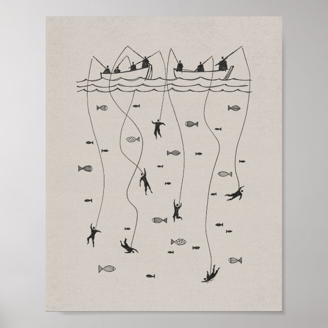 Fischer der Menschen - Matthew 4:19 Jesus Poster (Vorne)