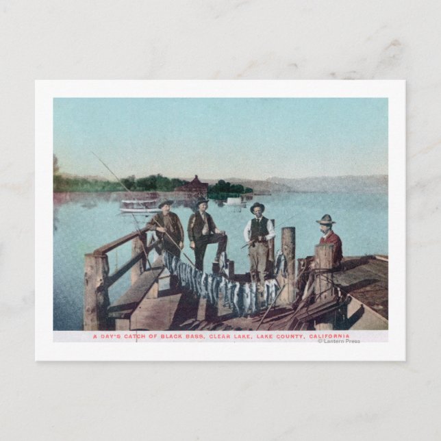 Fischer, die den Fang des Tages zeigen Postkarte (Vorderseite)