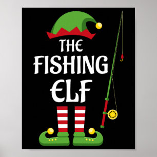 Fischer-Elfen-Familien-Matching-Gruppe Weihnachten Poster