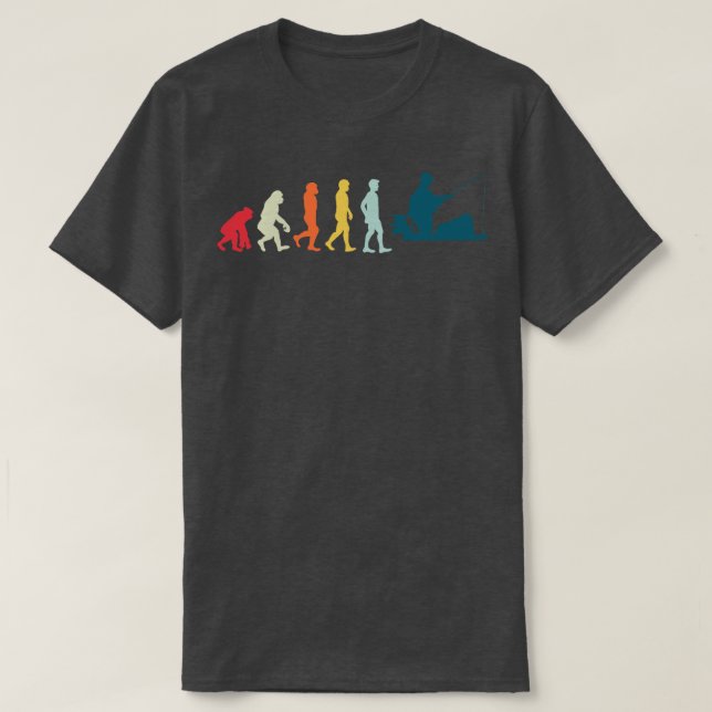 Fischer Evolution Geschenk Angeln T-Shirt (Design vorne)