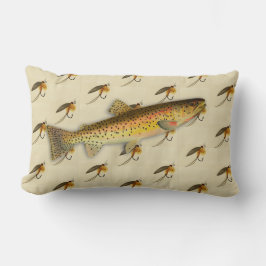 Fischer Fischen Forellen Fliegen Aquarellwurftroll Lendenkissen