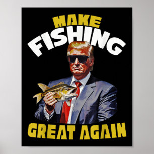 Fischer für Trump 2024 Forellenfischerei, Trump Fi Poster