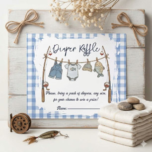 Fischer Gingham Wäscheleine Baby Shower Begleitkarte
