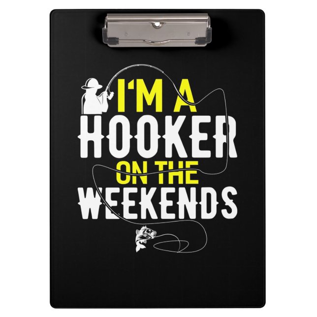 Fischer, ich bin ein Fischer am Wochenende Klemmbrett (Vorderseite)