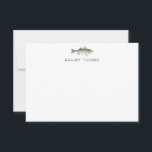 Fischer im Freien Individuelle Name Mitteilungskarte<br><div class="desc">Dieses Design verfügt über einen Aquarellbass gestreift Bass Fisch mit Platz für einen Namen/Text unten. Klicken Sie auf die Schaltfläche Anpassen, wenn Sie die Designelemente anpassen und/oder den Text weiter verändern möchten! Variationen dieses Designs, zusätzliche Farben sowie koordinierende Produkte sind in unserem Shop, zazzle.com/store/doodlelulu verfügbar. Kontaktieren Sie uns, wenn Sie...</div>