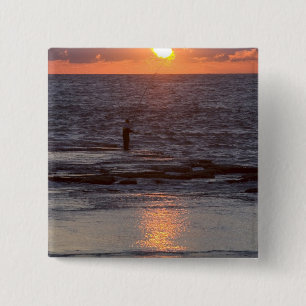 Fischer in Byblos bei Sonnenuntergang, Libanon Button