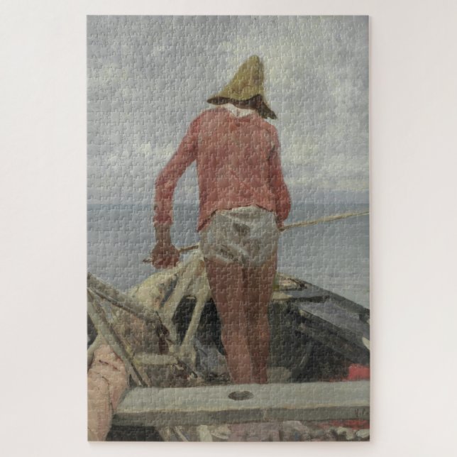 Fischer in Seinem Boot (von Vincenzo Caprile) (Vertikal)