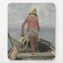 Fischer in Seinem Boot (von Vincenzo Caprile)