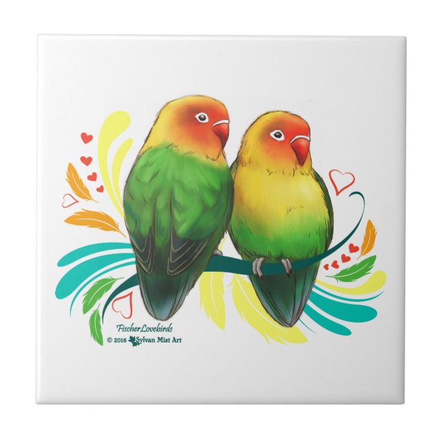 Fischer Lovebirds Fliese (Vorderseite)