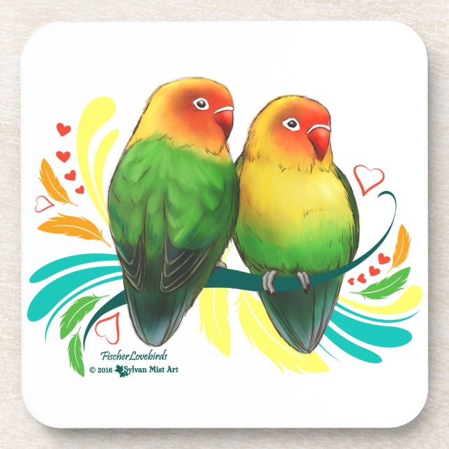 Fischer Lovebirds Getränkeuntersetzer (Vorderseite)