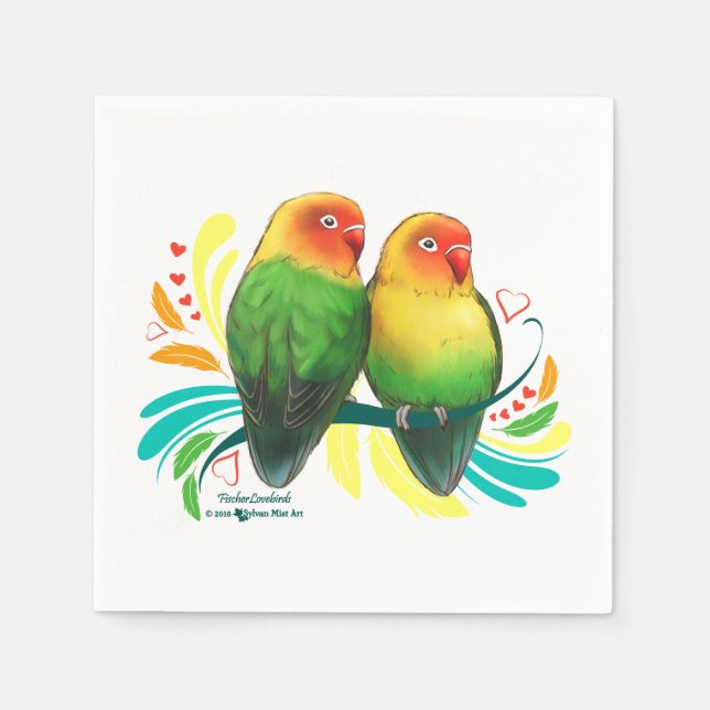 Fischer Lovebirds Serviette (Vorderseite)