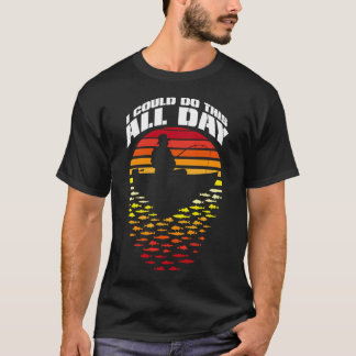 Fischer Papa den ganzen Tag Fischen Lustig Retro V T-Shirt