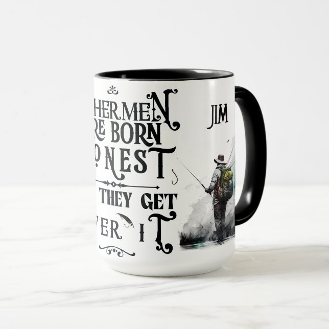 "Fischer.." Personalisierbar Tasse (VorderseiteRechts)
