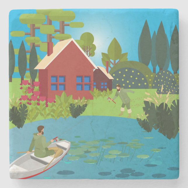 Fischer Steinuntersetzer (Vorderseite)