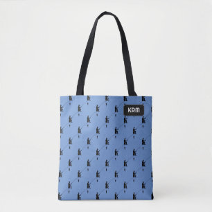 Fischer und Fische auf der Linie mit eigenen Intim Tasche