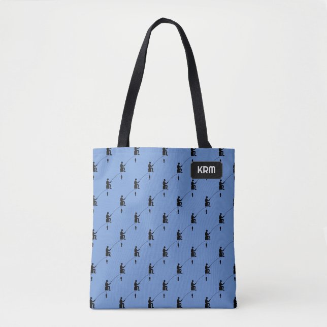 Fischer und Fische auf der Linie mit eigenen Intim Tasche (Vorderseite)