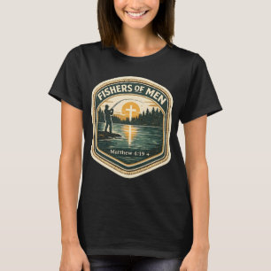 Fischer von Menschen – Christlicher Angelaufkleb T-Shirt